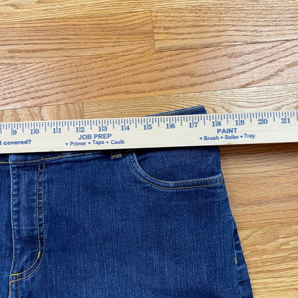 Croft & Barrow Denim Capris Womens 14 Blue Dark‎ Wash Natural Fit Casual Classic